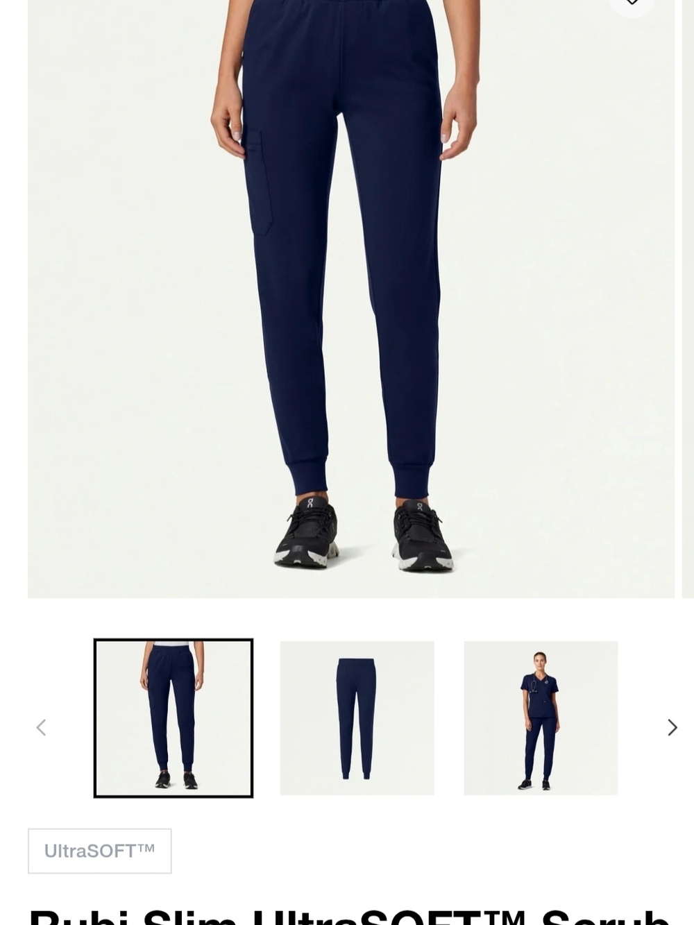 Jannuu Rubi Ultrasoft Slim Jogger Scrub Pants - Navy